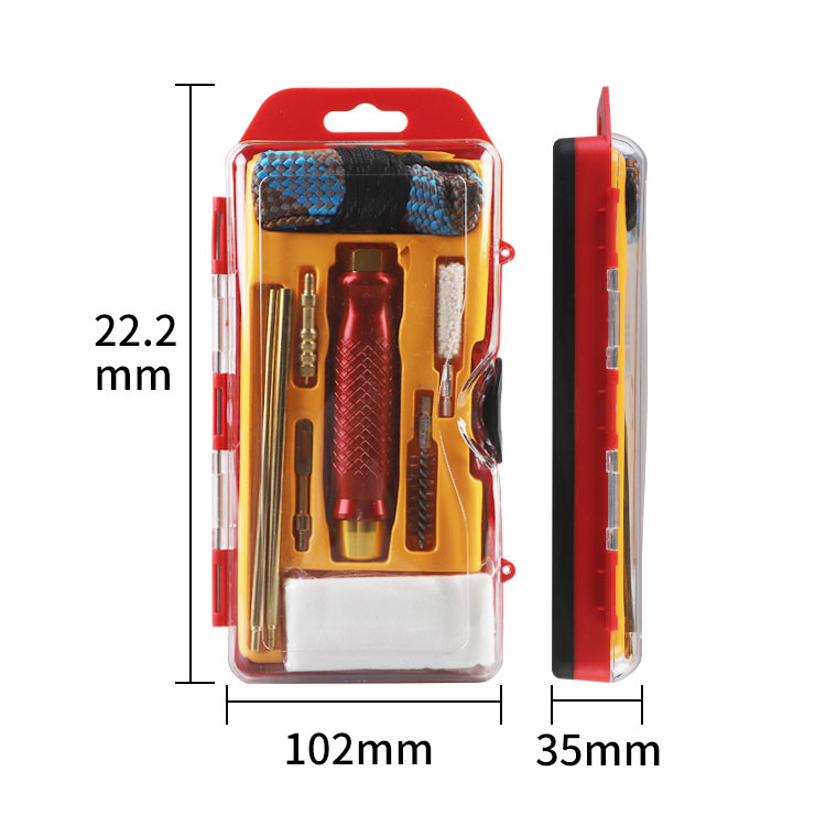 .357 kaliber pistoolreinigingsset met aluminium behuizing